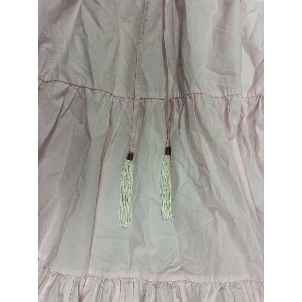 Young Fabulous and Broke Pink Flutter Sleeve V Neck Tiered Maxi Dress Size S - Picture 3 of 8